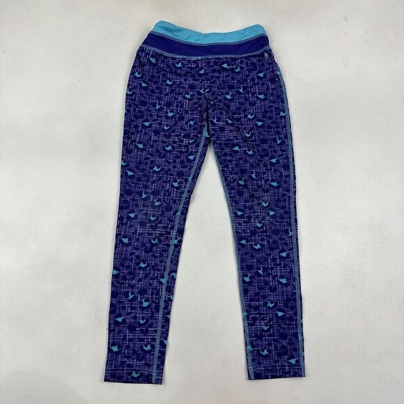 JK TECH Girls Size M Purple Blue Animal Print Plaid Activewear Leggings Stretch - Picture 2 of 10